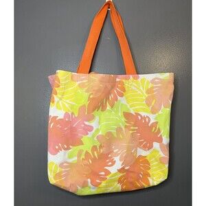 La Blanca Tote Bag Womens One Size Orange Pink Yellow Tropical Leaf Beach Purse